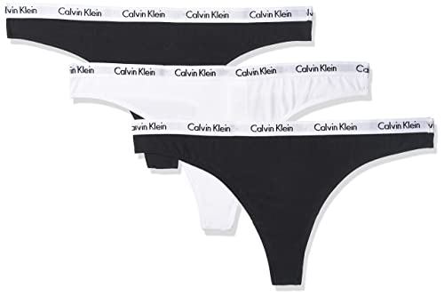 Calvin Klein Thong 3pk, Thong Mujer, Black White Black Wzb, M