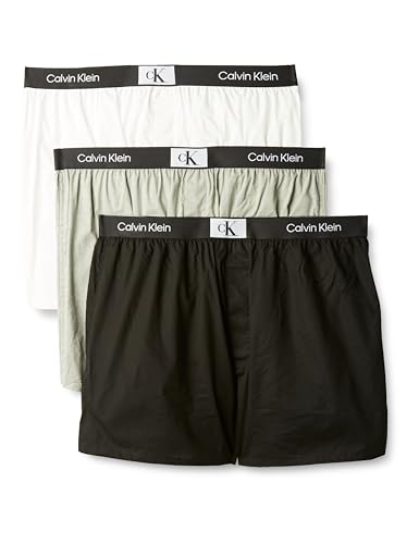 Calvin Klein Hombre Pack de 3 Bóxers Algodón, Multicolor (Black/White/Grey Heather), M