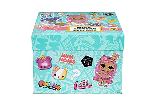 Na! Na! Na! Surprise Mega Gift Box Surprise Serie 2 para niños - Caja de Regalo misteriosa con más de 25 sorpresas - LOL Surprise, Lalaloopsy, Num Noms, Moj Moj y más en el Interior