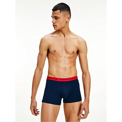 Tommy Hilfiger Hombre Pack de 3 Bóxers Trunks Ropa Interior, Multicolor (Desert Sky/White/Primary Red), M