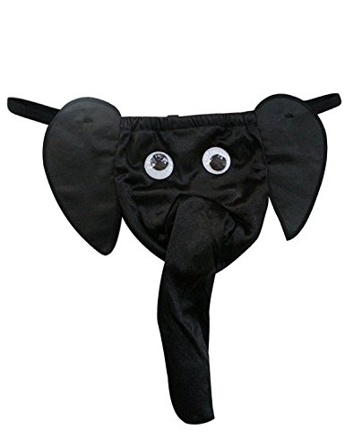 Acizi Calzoncillos sexys de Cintura Baja para Hombre, abultamiento, Bolsa, abultado, Elefante, Ropa Interior (Negro)