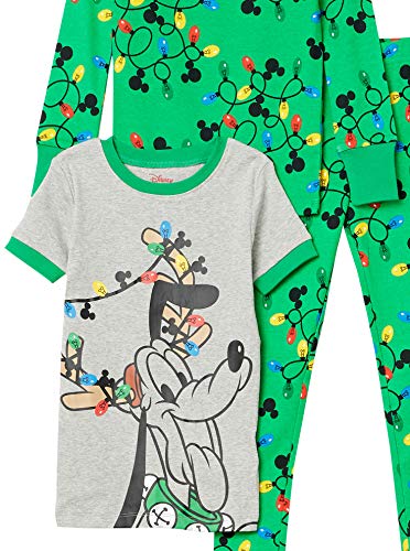 Amazon Essentials Disney | Marvel | Star Wars Conjunto de Pijama (Previamente Spotted Zebra) Niño, Pack de 2, Verde/Gris Vacaciones de Mickey, 11-12 años